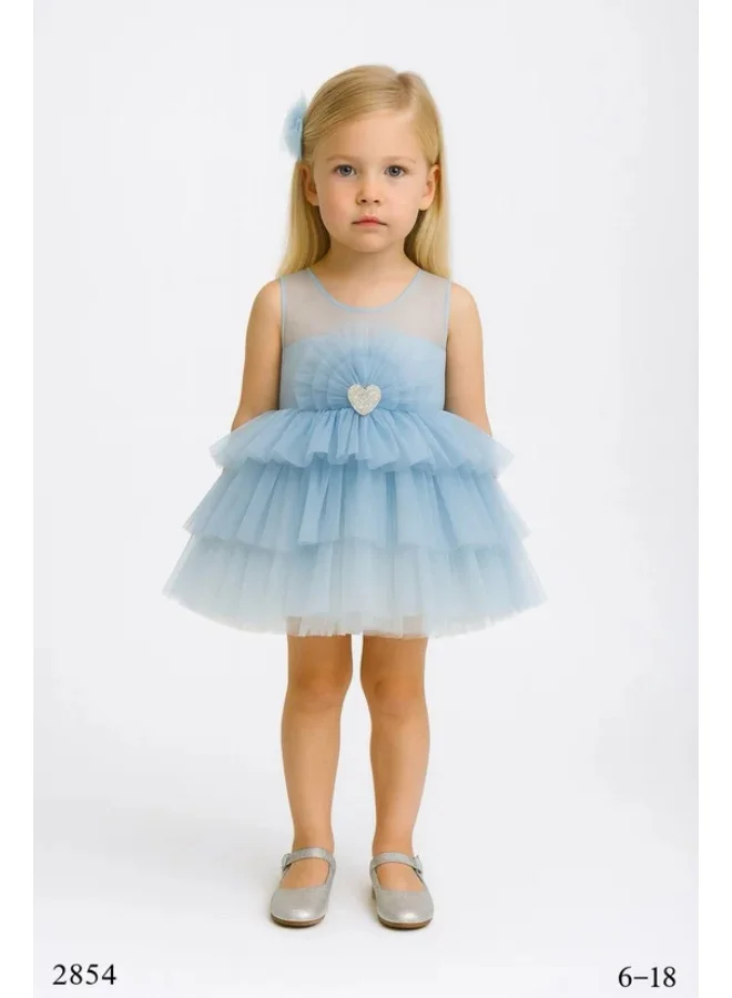 فيا بامبينو فستان تول أزرق سماوي على شكل قلب